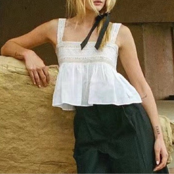 Doen Beaux top in white salt size M - Picture 2 of 8